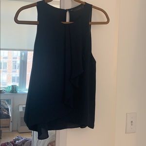 Blue/Navy dressy ruffle sleeveless shirt